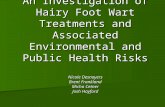 An Investigation of Hairy Foot Wart Treatments and Associated Environmental and Public Health Risks Nicole Desnoyers Brent Frankland Micha Cetner Josh.