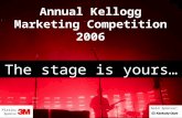 Annual Kellogg Marketing Competition 2006 The stage is yours… Platinum Sponsor: Gold Sponsor: