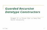 01/17/20031 Guarded Recursive Datatype Constructors Hongwei Xi and Chiyan Chen and Gang Chen Boston University.