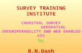 SURVEY TRAINING INSTITUTE CADASTRAL SURVEY GEOSPATIAL INTEROPERABILITY AND WEB ENABLED GIS by B.N.Dash Superintending Surveyor.