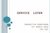 SERVICE LAYER SAMANVITHA RAMAYANAM 16 th MARCH 2010 CPE 691.