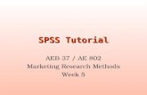 SPSS Tutorial AEB 37 / AE 802 Marketing Research Methods Week 5.