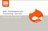 Web Fundamentals Training Series Writing for the Web.