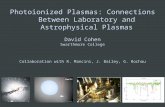 Photoionized Plasmas: Connections Between Laboratory and Astrophysical Plasmas David Cohen Swarthmore College Collaboration with R. Mancini, J. Bailey,