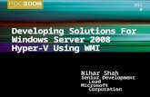 Nihar Shah Senior Development Lead Microsoft Corporation ES10.