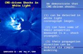 CME-driven Shocks in White Light Observations SOHO/LASCO C3 – CME May 5 th, 1999 CME-driven Shock We demonstrate that CME-driven shocks: (1) can be detected.