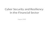 Cyber Security and Resiliency in the Financial Sector August 2009.