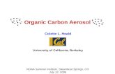 Organic Carbon Aerosol Colette L. Heald University of California, Berkeley NOAA Summer Institute, Steamboat Springs, CO July 12, 2006.