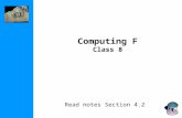Computing F Class 8 Read notes Section 4.2. C1C1 C2C2 l2l2  l1l1 e1e1 e2e2 Fundamental matrix (3x3 rank 2 matrix) 1.Computable from corresponding points.