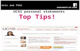 Arts and PVAC UCAS personal statements Top Tips!.