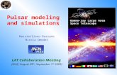 Pulsar modeling and simulations Gamma-ray Large Area Space Telescope Massimiliano Razzano Nicola Omodei LAT Collaboration Meeting (SLAC, August 29 th -