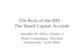The Role of the BIS – The Basel Capital Accords Saunders & Allen, Chapter 3 Basel Committee, “Revised Framework,” June 2004.