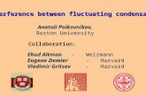 Interference between fluctuating condensates Anatoli Polkovnikov, Boston University Collaboration: Ehud Altman-Weizmann Eugene Demler - Harvard Vladimir.
