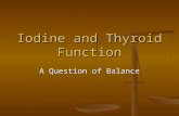 Iodine and Thyroid Function A Question of Balance.