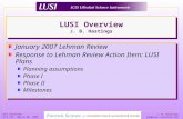 J. B. Hastings jbh@slac.stanford.edu LUSI Overview LCLS FAC March 20, 2007 LUSI Overview J. B. Hastings January 2007 Lehman Review Response to Lehman Review.