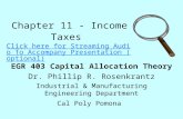 Chapter 11 - Income Taxes Click here for Streaming Audio To Accompany Presentation (optional) Click here for Streaming Audio To Accompany Presentation.