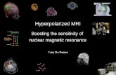 Boosting the sensitivity of nuclear magnetic resonance Hyperpolarized MRI Yves De Deene.