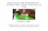 TetraTetris and DiamondTouch: A Multi-User Touch Interface at Play INTERACT 2003 Collberg, Kobourov, Kobes, Trush, Smith, and Yee {collberg,kobourov,kobes,strush,bsmith,gyee}@cs.arizona.edu.