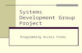 Systems Development Group Project Programming Access Forms.