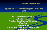 Glasgow, October 25, 2007 Results on e+e- annihilation from CMD2 and SND G.V.Fedotovich and S.I.Eidelman Budker Institute of Nuclear Physics Novosibirsk.
