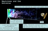 Neutrinos and the Universe E=10 15 GeV/particle LEPTOGENESIS Heavy neutrinos may generate matter-antimatter asymmetry E= 1 MeV/particle massive neutrinos.
