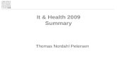 It & Health 2009 Summary Thomas Nordahl Petersen.