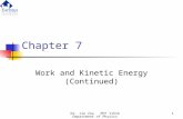 Dr. Jie Zou PHY 1151G Department of Physics1 Chapter 7 Work and Kinetic Energy (Continued)