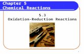1 Chapter 5 Chemical Reactions 5.3 Oxidation-Reduction Reactions.