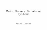 Main Memory Database Systems Adina Costea. Introduction Main Memory database system (MMDB) Data resides permanently on main physical memory Backup copy.