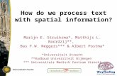 How do we process text with spatial information? Marijn E. Struiksma*, Matthijs L. Noordzij**, Bas F.W. Neggers*** & Albert Postma* *Universiteit Utrecht.