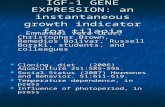 IGF-1 GENE EXPRESSION: an instantaneous growth indicator for tilapia Emmanuel Vera Cruz, Christopher Brown, Remedios Bolivar, Russell Borski, students,