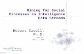 Robert Savell, Ph.D. SBP ‘08 April 1,2008 Mining for Social Processes in Intelligence Data Streams 04/01/08.