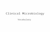 Clinical Microbiology Vocabulary. Glossary Aerobic- requiring oxygen Anaerobic- growing only in the absence of oxygen Antibiotic susceptibility testing-