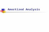 Amortized Analysis. p2. Amortized analysis: Guarantees the avg. performance of each operation in the worst case. Aggregate method Accounting method Potential.