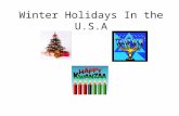 Winter Holidays In the U.S.A. Table of Contents Slide 1: Title Slide 2: Table of Contents Slide 3: Objectives Slide 4: About Christmas Side 5: Christmas.