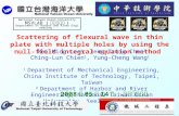 M M S S V V 0 Scattering of flexural wave in thin plate with multiple holes by using the null-field integral equation method Wei-Ming Lee 1, Jeng-Tzong.