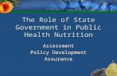 The Role of State Government in Public Health Nutrition Assessment Policy Development Assurance.