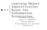 Learning Object Identification Rules for Information Integration Sheila Tejada Craig A. Knobleock Steven Minton @ University of Southern California.
