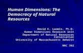 Human Dimensions: The Democracy of Natural Resources David K. Loomis, Ph.D. Human Dimensions Research Unit Department of Natural Resources Conservation.