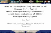 27 June 2011 What is Interoperability and How Do We Measure It? – Part 2 GEOSS Interoperability Assessment; a mid-term evaluation of GEOSS’ interoperability.
