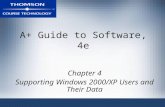 A+ Guide to Software, 4e Chapter 4 Supporting Windows 2000/XP Users and Their Data.