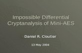 Impossible Differential Cryptanalysis of Mini-AES Daniel R. Cloutier 13 May 2004.