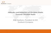 Attitudes and Behaviors of Christian Adults Towards Christian Radio Rick Dunham, President & CEO Dunham+Company.