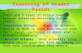 Examining IP Header Fields There are 2 types of attack towards Network Intrusion Detection System (NIDS): Insertion Attacks - Where an attacker forces.