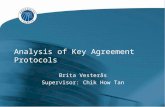 Analysis of Key Agreement Protocols Brita Vesterås Supervisor: Chik How Tan.