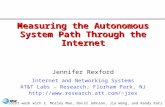 Measuring the Autonomous System Path Through the Internet Jennifer Rexford Internet and Networking Systems AT&T Labs - Research; Florham Park, NJ jrex.