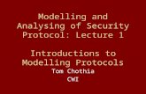 Modelling and Analysing of Security Protocol: Lecture 1 Introductions to Modelling Protocols Tom Chothia CWI.