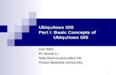 1 Ubiquitous GIS Part I: Basic Concepts of Ubiquitous GIS Fall 2007 Ki-Joune Li lik Pusan National University.