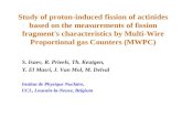 Study of proton-induced fission of actinides based on the measurements of fission fragment's characteristics by Multi-Wire Proportional gas Counters (MWPC)