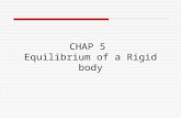 CHAP 5 Equilibrium of a Rigid body 5.1 Conditions for Rigid body equilibrium Consider a rigid body which is at rest or moving with x y z reference at.